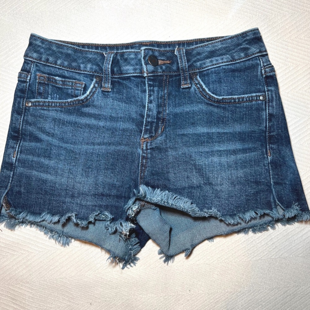 Joe's Jeans Women's Dark Wash‎ Frayed Raw Hem Denim Cutoff Shorts Size 24